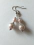 Изящни обици с нежни розови кристални перли и орнаменти в цвят Сребро , снимка 6