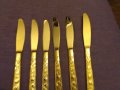 Herdmar Spigo Old Gold Stainless Steel -6 броя нови ножа позлатени гравирани -206мм, снимка 6