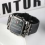 ILOVEDIY LED часовник, модерен дизайн, неръждаема стомана, черен бинарен светещ LED електронен , снимка 1 - Мъжки - 40437509