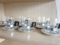 Ретро чаши за чай от йенско стъкло с метални подложки, снимка 5
