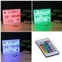 Светеща табела, RGB LED дъска, дистанционно и букви, 30x4,55x22 см, снимка 1 - Лед осветление - 44010348
