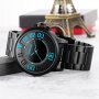 Мъжки часовник 012, масивен, черен със синьо, снимка 2