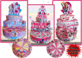 Картонени торти и парти артикули за момичета-авторски дизайн,фотопечат, снимка 2