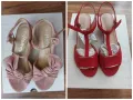Ежедневни сандали на платформа и ток в розов и червен цвят , снимка 1