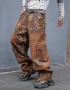Нови baggy Casual Loose Fit Jeans дънки панталони карго кафяви камуфлажни джобове размер 32 /М, снимка 4