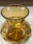 Старинна кристална ваза цвят кехлибар , снимка 3
