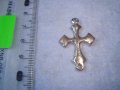ПОСРЕБРЕНО КРАСИВО АРТ КРЪСТЧЕ ИНКРУСТИРАНО с ИСКРЯЩИ КРИСТАЛИ 20782, снимка 2