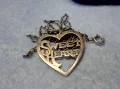SWEET HEART СРЕБЪРЕН МЕДАЛЬОН СЪРЧИЦЕ СТЕРЛИНГОВО СРЕБРО 925 STER. AM АНГЛИЯс СРЕБЪРНА ВЕРИЖКА 25108, снимка 11
