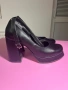 Черни кожени токчета 10см, снимка 4