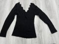 Черна ефектна блуза, снимка 1 - Блузи с дълъг ръкав и пуловери - 43039443