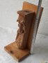 Голям стар дървен ограничител за книги, фигура, дърворезба Bookend, снимка 7