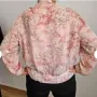 8 лева блуза риза загадъчно прозрачна с флорален мотив розови цветя размер L / XL, снимка 3