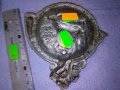 СТАРИНЕН ЛОВДЖИЙСКИ КРАСИВ с БЛАГОРОДЕН ЕЛЕН СРЕБРИСТ МЕТАЛЕН ПЕПЕЛНИК КОЛЕКЦИОНЕРСКА ЧИНИЙКА 41555, снимка 4