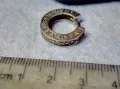 BVLGARI БУТИКОВА СКЪПОЦЕННА СРЕБЪРНА ОБЕЦА СРЕБРО 925 с БЯЛА ПОЗЛАТА и ЦИРКОНИ - БУЛГАРИ 32044, снимка 2