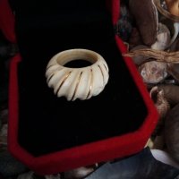 Антикварен  пръстен от злато и слонова кост, снимка 7 - Пръстени - 37934489