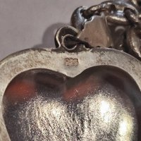 сребърен сънджир със сърце, снимка 6 - Колиета, медальони, синджири - 43806111