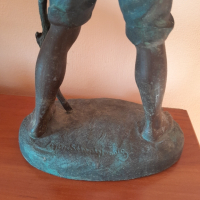 Стара авторска бронзова фигура,статуетка, снимка 10 - Колекции - 44873008