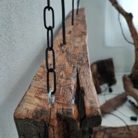 Дървен полилей тип Винтидж , снимка 5 - Лампи за таван - 43844829