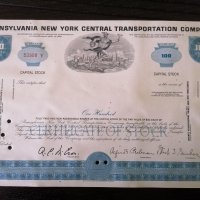 Сертификат за акции | Pennsylvania New Work Central Company, снимка 1 - Други ценни предмети - 34641094