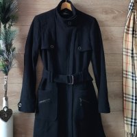 Черно палто S'OLIVER вълна и кашмир , снимка 4 - Палта, манта - 43381491