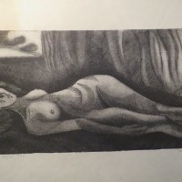 картина Красиво Голо Тяло - рисувана 1977г. една картина от професионалист - Елка Будинова Н, снимка 2 - Антикварни и старинни предмети - 27351006