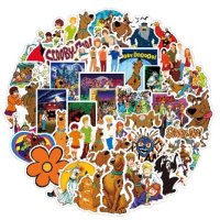 50 бр Скуби Ду Scooby Doo самозалепващи лепенки стикери за украса декор картонена торта, снимка 3 - Други - 43991847