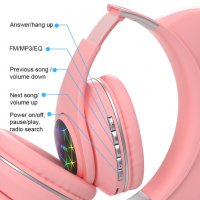 2022 RGB Безжични Слушалки Котешки Уши Bluetooth Хит Подарък, снимка 5 - Безжични слушалки - 35214280