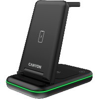 Безжично зарядно за телефон CANYON WS- 304, Foldable 3in1 Wireless charger, Черен SS30261, снимка 2 - Безжични зарядни - 40064408