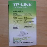 TP-Link TL-WPA4220 KIT,  Powerline интернет по домашната електрическа мрежа,адаптер в отлично състоя, снимка 4 - Мрежови адаптери - 38273319