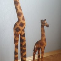Дървени африкански фигури на жирафи, снимка 9 - Антикварни и старинни предмети - 43900744