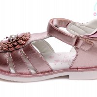 №21-№25, Розови сандали за бебе момиче WEESTEP с цвете и перличка, снимка 2 - Детски сандали и чехли - 33346113