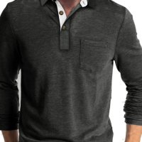 Модна мъжка тениска с дълъг ръкав и ревер, 6цвята - 024, снимка 5 - Тениски - 43628815