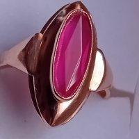 Антикварен руски златен пръстен с рубин, снимка 1 - Пръстени - 43068862