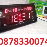Голям Настолен Електронен Часовник с Термометър и Календар CX-2158, снимка 1 - Други - 43282286