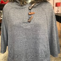 Широка блуза с качулка, снимка 1 - Блузи с дълъг ръкав и пуловери - 32585883