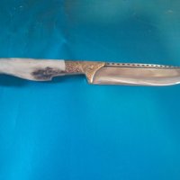 Ловен нож с дръжк от еленов рог и бронз, снимка 1 - Ножове - 38390711