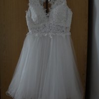 Булчинска/Сватбена рокля -  Официална/Елегантна бяла рокля, снимка 1 - Рокли - 33677693