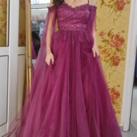 Бална рокля тип Принцеса в цвят бордо, снимка 4 - Рокли - 40701126
