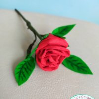 Ръчно изработена роза от плат, снимка 6 - Декорация за дома - 32385009