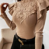 Дамска блуза с дълъг ръкав и кръгло деколте, 3цвята - 024, снимка 3 - Блузи с дълъг ръкав и пуловери - 43614661