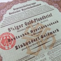 Oблигация | 100 златни марки | Deutschen Hypothekenbank | 1926г., снимка 6 - Други ценни предмети - 28324857