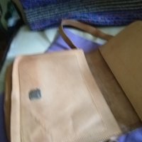 Чанта естествена кожа нова женска 240х200х70мм светло кафява, снимка 5 - Чанти - 32980567