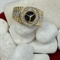 Мъжки златен пръстен Мерцедес, 14 кт. - 2, снимка 1 - Пръстени - 38555441