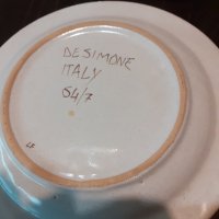 Ръчно направени и рисувани керамични съдове De Simone Italy, снимка 5 - Антикварни и старинни предмети - 43185621