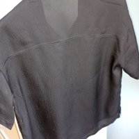 Копринена черна риза Massimo Dutti 42/L, снимка 5 - Ризи - 37257367