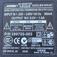 Оригинално захранване, зарядно Bose 94PS-027 (9.5V / 1.58A) AC, снимка 3 - Други - 43838839