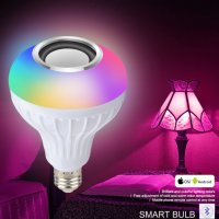 Смарт E27 RGB бял Bluetooth високоговорител LED крушка Регулируема музикална светлина Безжично прило, снимка 3 - Лед осветление - 37309286