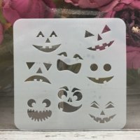 Усмивки лица на духчета Хелоуин Halloween стенсил шаблон за спрей торта украса декорация, снимка 1 - Други - 28033073