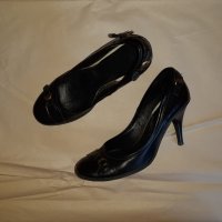 Обувки - ест. кожа, черни, снимка 3 - Дамски обувки на ток - 26976403