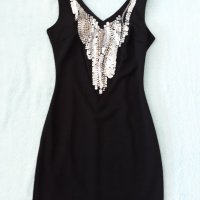 Черна официална скъпа рокля със сегмент-изкуство. Къса и сексапилна , елегантна, с цип на гърба,нова, снимка 4 - Рокли - 37264710